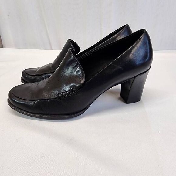 Franco Sarto Womens Nolan Tailored Loafers Black Heels Size 9.5 - Picture 4 of 10